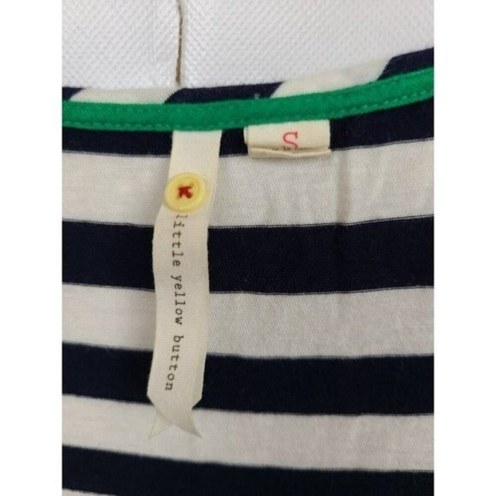 Anthropologie Little Yellow Button Womens Tank Top Small Navy White Striped BOHO - Picture 4 of 7